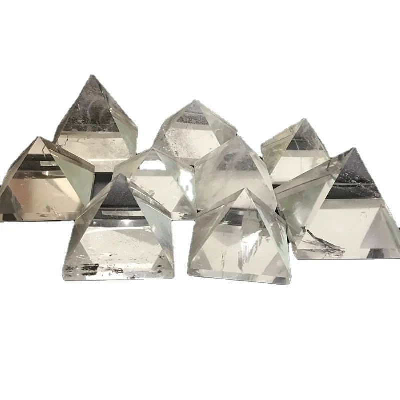 Clear Quartz Crystal Pyramid Energy Generator Natural Home Decoration Stone Feng Shui Tower Shape 10pcs Love OPP Bags Included