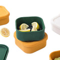 Reusable Silicone Kid BPA Free Leakproof Food Storage Box Square Fruit Snack Container With Silicone Lids MegaBDM