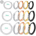 Hypoallergenic Bijoux En Acier Inoxydable Earring Gold Plated Stainless Steel Zircon Charm Hoop Earrings for Women