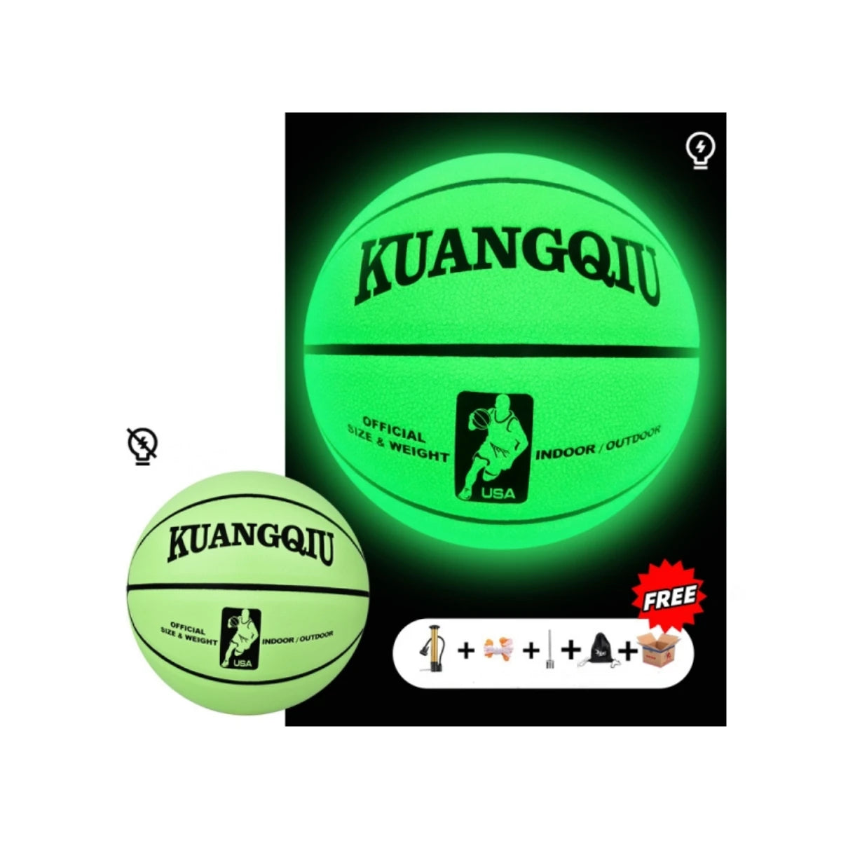 Customized Basketball Latest Factory Direct Sales Reflective Luminous Basketball OEM LOGO Light up Basketball Holographic Balls