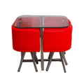 Modern Glass Dining Table Set 4 Seater Low Seating Home Furniture for Restaurant Use