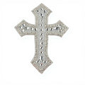 Hot-fix Clear Crystal Christmas Garment Decoration  Patches Flat Back Rhinestone Cross Heat Transfer for Hoodie Jacket WRA-844