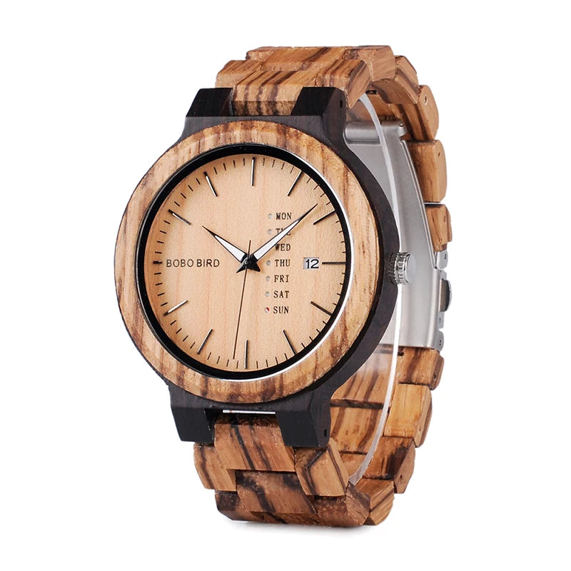 Fast Delivery BOBO BIRD Wholesale Men Watches Wood Wrist Handmade Wooden Wristwatches Custom Logo