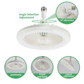 Tricolor Adjustable Modern Simple Silent Celling Fan Light with Remote Control E27 Rotating Lamp Head