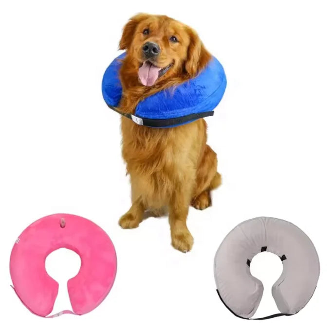 USMILEPET Adjustable PVC Protective Collar for Dogs Soft Pet Recovery Collar that Does Not Block Vision Made of Plush