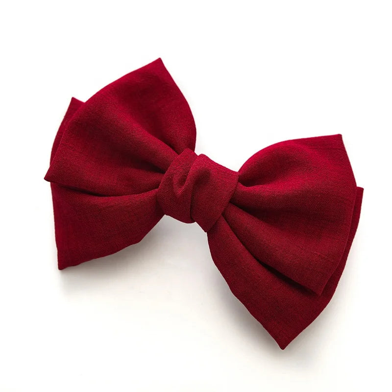 MIO Newest Design Big Bow Solid Color Girls Hair Accessories Metal Alloy Elegant Hair Clips for Women Ladies