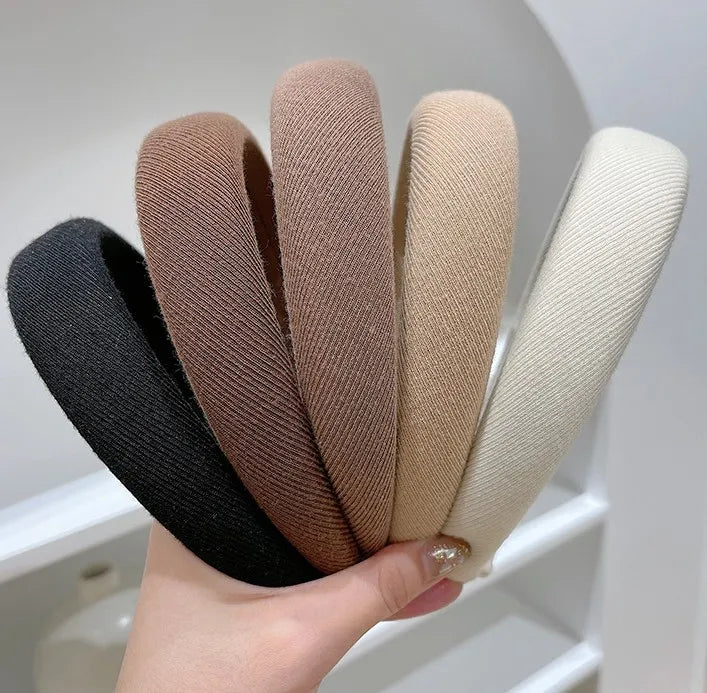 Woman 2022 New Solid Sponge Hairband Women Vintage Hair Hoops Thicken Lady Hair Accessories Headwear Bezel Ornaments