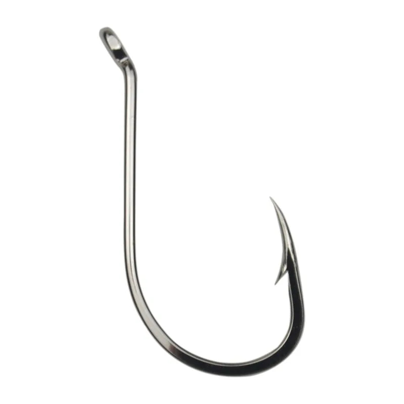 TAIGEK TGPYCJYJ-89 10#-9/0# 100pcs/bag Carbon Steel Saltwater Barbed Offset Beak Octopus Fishing Hook
