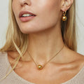 New Style Ball Pendant Box Chain Pull Stainless Steel Gold Plated Tarnish Free Pendant Necklace for Women