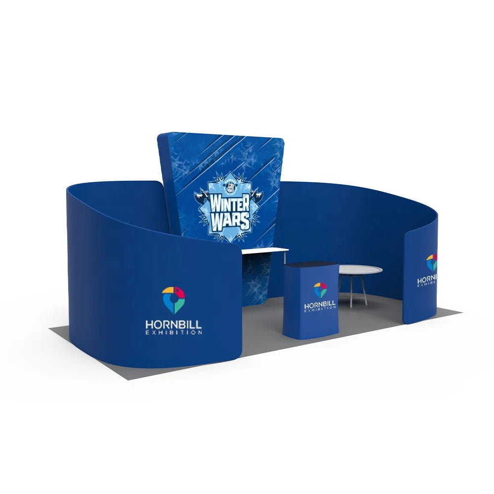 Modular Exhibition Booth Portable Aluminum Tension Fabric Advertising Backlit Equipment Expo Trade Show Booth