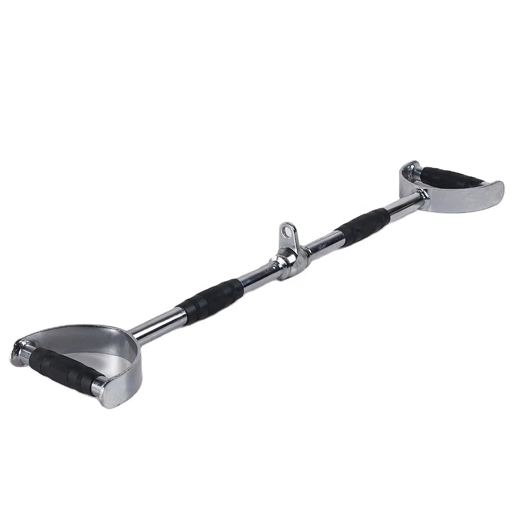 Tellusfit 28/34 Inch Wide Grip Lat Pulldown Attachments for Cable Machine Non-slip Handle with Steel & Rubber Material