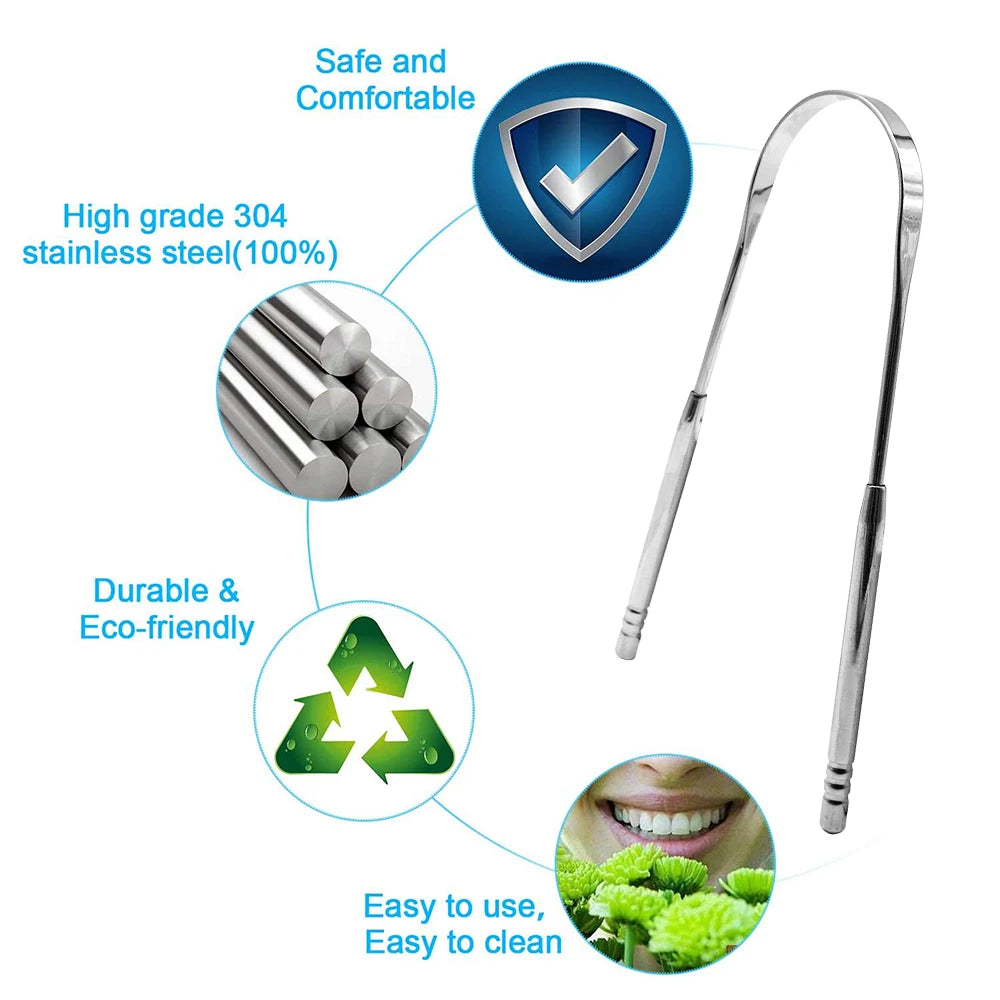 Surgical Grade Stainless Steel Dental Scaler Multi-Purpose Oral Hygiene Includes Tongue Cleaner Scraper for Optimal Oral Care
