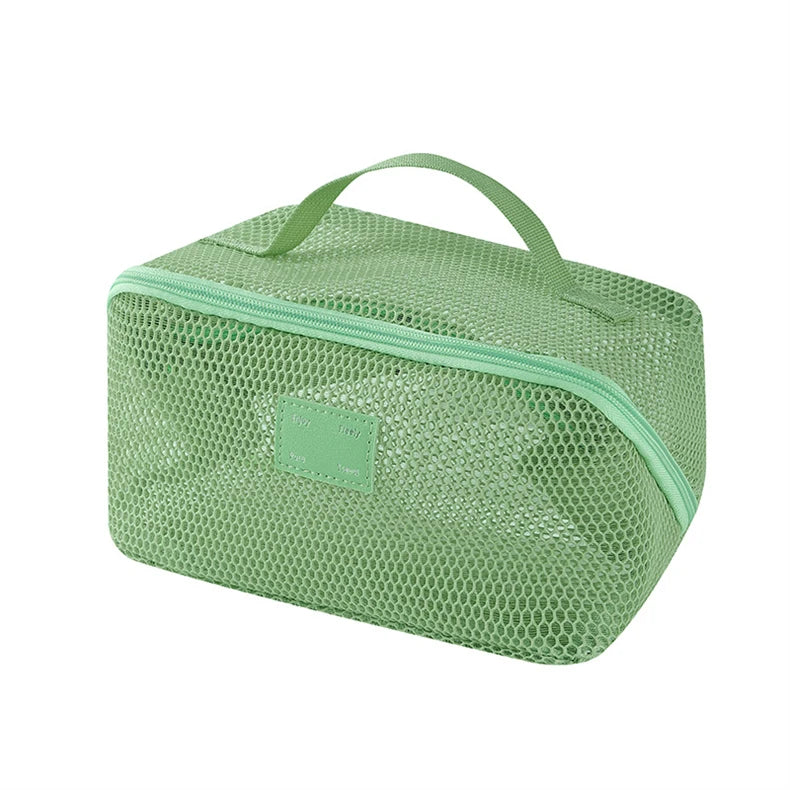 Customized Mesh Fabric Cosmetic Bag Cosmetic Storage Bag Large-capacity Hand-held Transparent Travel Mesh Fabric Toiletry Bag