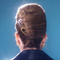 J&D 18k PVD Stainless Steel Hammered Minimalist Twisted Hair Fork Elegant Hair Accessory for Party Decoration