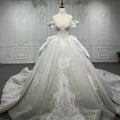 Jancember 9861 Glitter Luxury Bridal Ball Gown Sweetheart Wedding Dresses With Tail