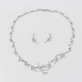 SLBRIDAL Luxury Sparkling Tree Branch Style Bridal Cubic Zircon Necklace Earring Set Wedding CZ Jewelry Set Women Prom Jewelry