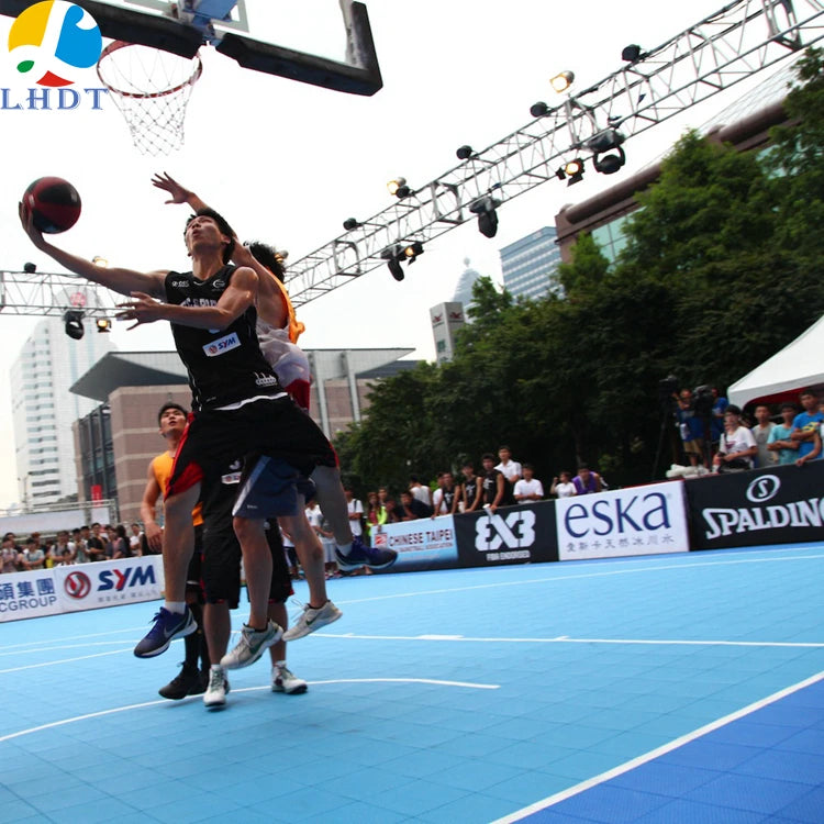 LHDT Interlocking PP Sports Flooring Outdoor Non-slip Basketball Court Tiles
