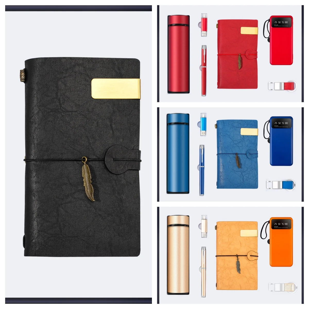 Promotional Classical Business Gift Set for Men and Women Smart Notebook and Powerbank for VIP Corporate Gifts