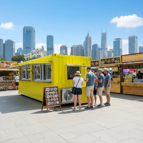 Design Detachable Sandwich Panel Steel Container Snack Bar Prefabricated Restaurant Kitchen for Mall