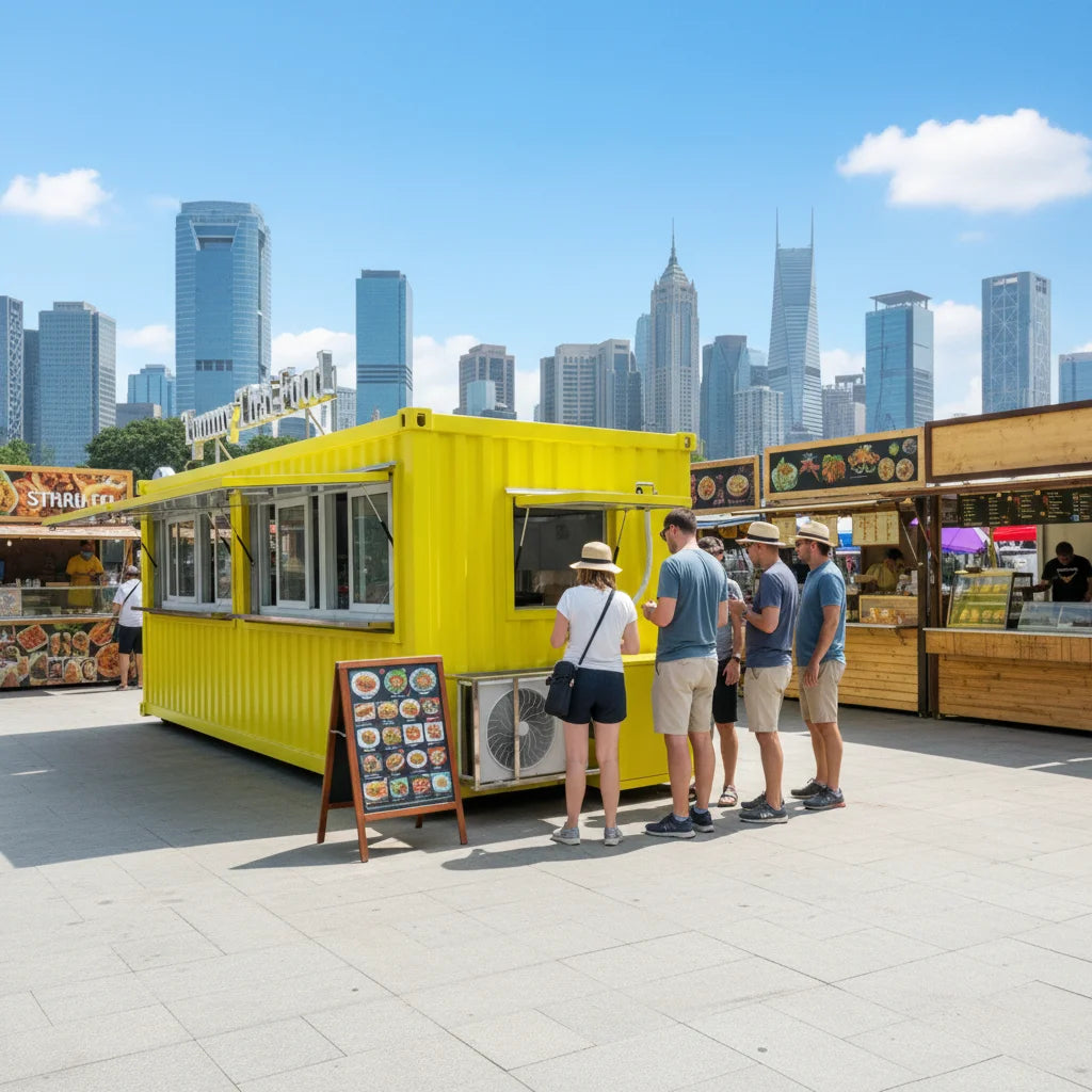 Design Detachable Sandwich Panel Steel Container Snack Bar Prefabricated Restaurant Kitchen for Mall