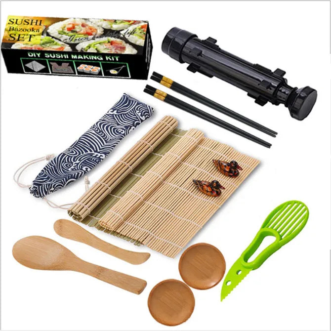 Sushi Making Tools DIY Mold Bamboo Plate Free Combination Rolling Curtain Spoon Sushi Set for Creative Lovers Restaurant