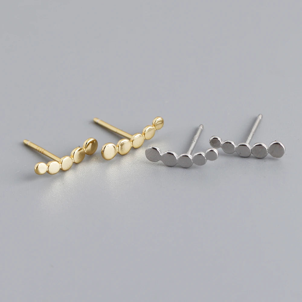 2024 NEW Fashion High Quality Jewelry 925 Sterling Silver Earrings Long Round Stud Earrings Women Gold Plated Jewelry Women