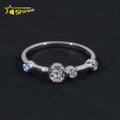 Trendy Style Round Moissanite Wedding Band Ring 925 Silver Fashion Jewelry Rings Customized Women Engagement Finger Ring