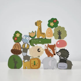 Wooden Animal Stacking Blocks Balance Toy Kids Montessori Toys Preschool Early Learning Educational Toys for Kids