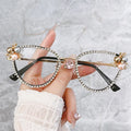 2025 Newest Cat Eye Anti Blue Light Luxury Diamond Glasses Wholesale Manufactures Blue Light Glasses Lens