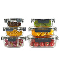 24pc BPA-free Transparent Plastic Airtight Lids Kitchen Food Storage Containers Sets Glass Jars with Lids for Meal Pprep