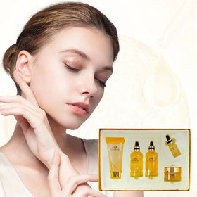 Best 24K Gold Light Luxury Vegan Skincare Set with Retinol Vitamin C Moisturizing Hydrating Face Cream for Unisex All Skin Types