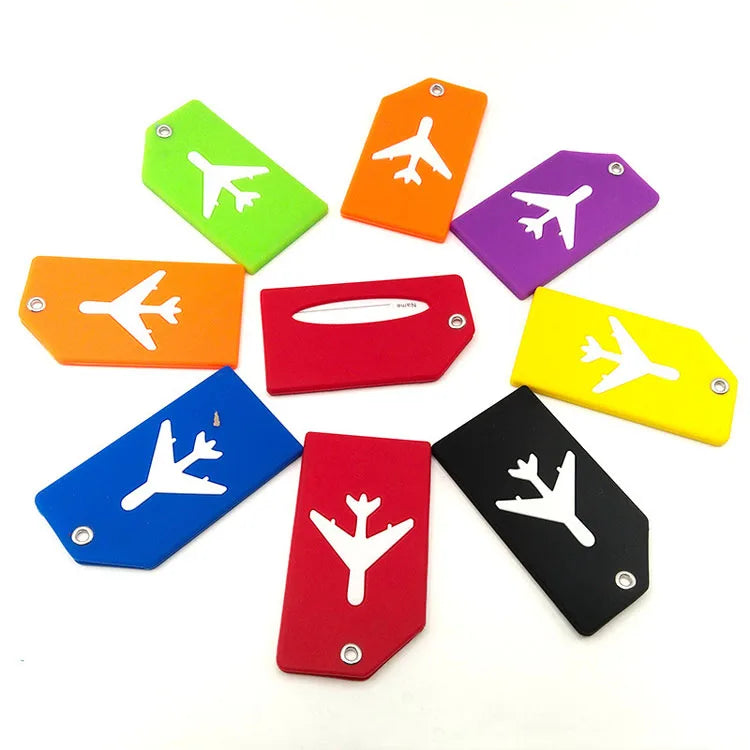 In Stock Multicolor PVC Name Tag Custom Logo Soft Rubber Luggage Tag