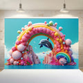 Underwater World Theme Colorful ROMANCE Style 100X150cm Polyester Portable Photographic Background Party Promotional Supplies