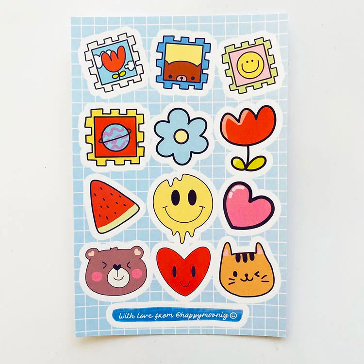 Waterproof Cute Decorative Stickers Vinyl Anime Label Custom Logo Sticker Label Laptop Cartoon Custom Stickers Sheet