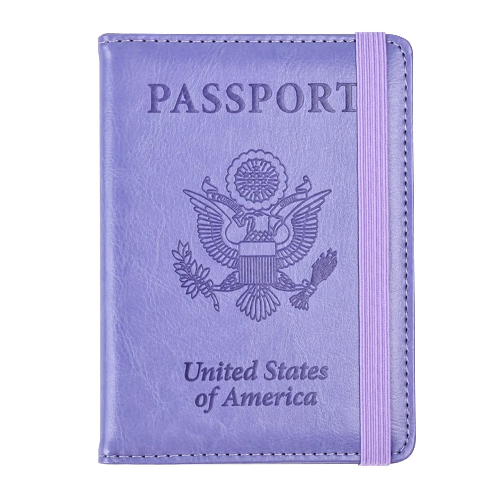 Wholesale Price Portable Passport Holders Candy Colors Suitable for Men and Women PU Leather RFID Passport Wallets