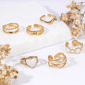 HOVANCI Finger Ring Women Jewelry Chunky Cute Waterproof PVD Gold Plated Stainless Steel Opening Finger Ring for Girl