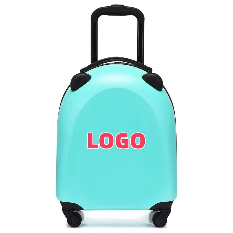 Fashion Custom LOGO ABS Luggage Bags Trolley Case Spinner Rolling Kids Trolley Luggage with 4 Wheels