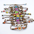 Bohemia Handmade Adjustable Pressed Resin Dried Real Flower Ceramic Beads Bracelet Summer Beach Jewelry