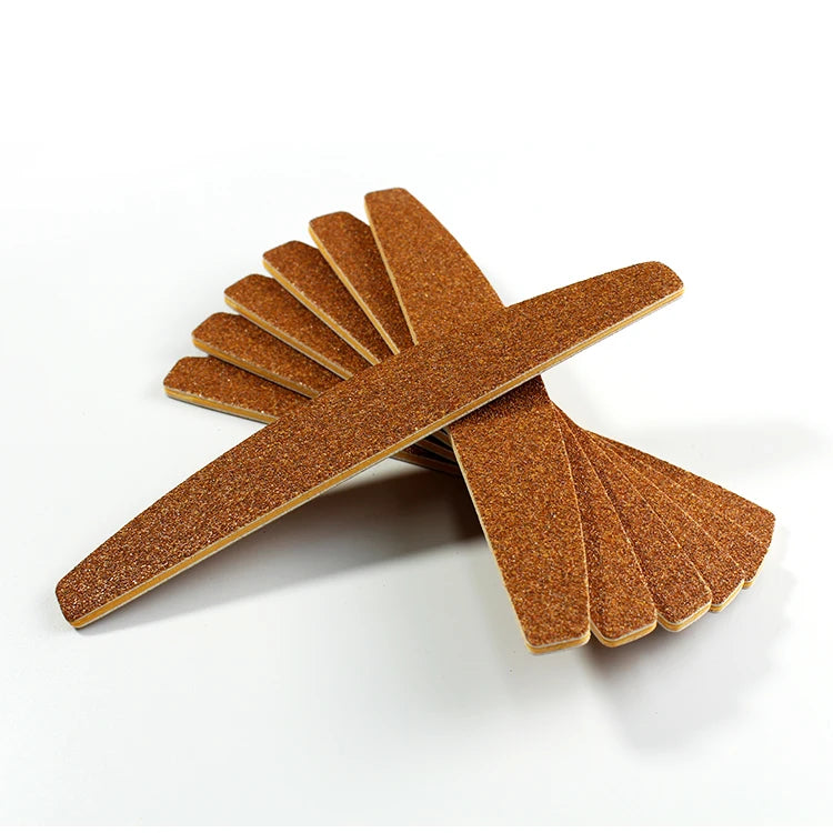 Private Label Washable 100/180 Grit Brown Nail File Manicure Half Moon Nail Files