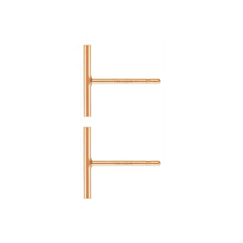 Hot Sale 1/20 Rose Gold Filled Fashion T-shaped Stud Earrings for Women