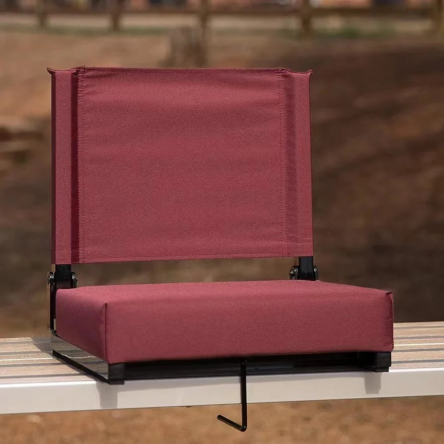 Hot Selling Customizable Portable Stainless Steel Stadium Seat Cushions 600D Polyester Foam Foldable Padded Outdoor Customized