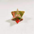 Hongzhuo Natural Stone Merkaba Stone Crystal Carving Reiki Heal Crystal for Unakite Making Necklace Jewelry Decorations Crafts