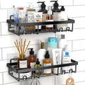 Hotselling Premium Bathroom Show Caddy 2 Pack Adhesive Shower Organizer with Hooks
