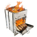 Portable Large Folding Rocket Wood Burning Camp Stove for Hiking Camping Picnic & BBQ for Outdoor Adventures