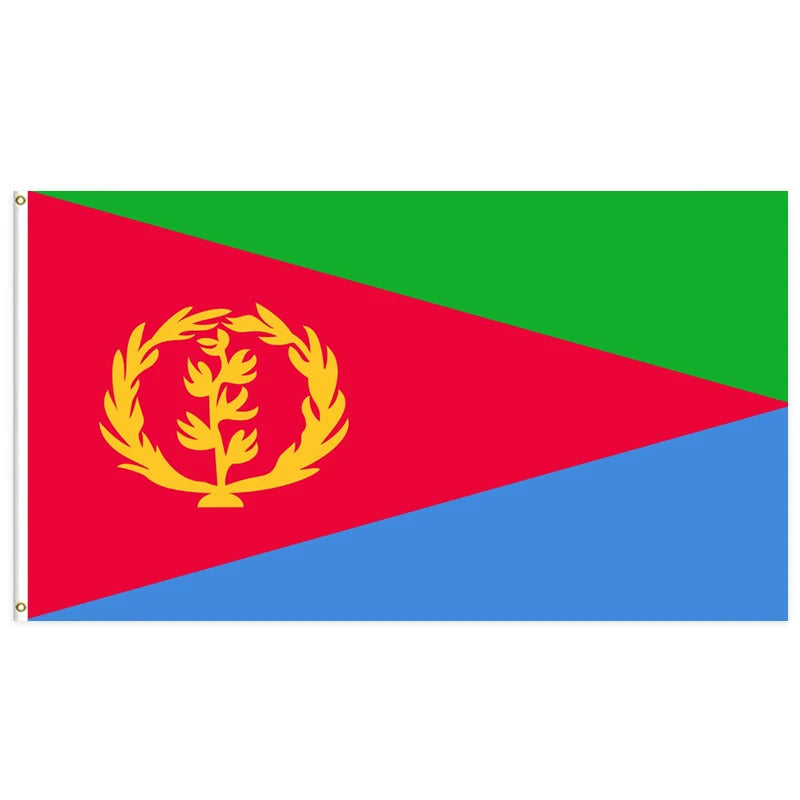 3x5Ft Eritrea Flag Polyester With Two Brass Grommets Single Layer Hanging Outdoor and Indoor Decor
