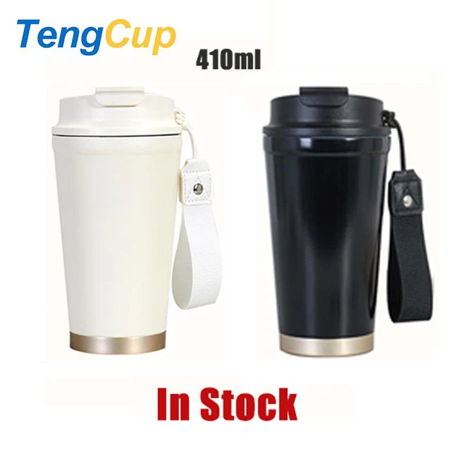 TY 410ml 316 Stainless Steel Vacuum Thermos Coffee Mug with 12-24 Hours Thermal Insulation Sports Style