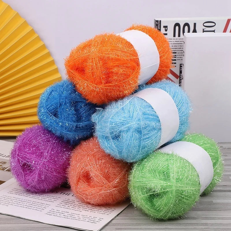 Good Selling 100g Fancy Shiny Scrubby Yarn for Knitting Dish Towel Hand-knitted Toy and Bag