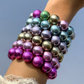 2025 New Arrival 6 Colors Minimalist CCB Color Bracelet rainbow Gradient Bead Bracelet Jewelry Round Colorful Beaded Bracelets