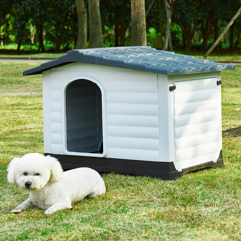 GMTPET OEM Modern Luxury Plastic Outdoor Rainproof Extra Large Dog Kennel House for Dogs