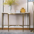 Modern Stylish Marble Glass Top Metal Console Table with Storage for Home Villa Hotel Supermarket Gym for Living Room Hallway